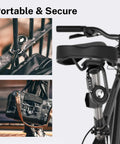 Upgraded AirTag Link And Lock with 3-digit lock on bike and bag, showcasing secure mounting for anti-theft protection.