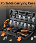 Rock Solid 16 Inch Rivet Nut Tool Kit With 110 Inserts And 11 Mandrels For Metric And Sae Bolts To Fix Your Ride Or Shop Projects With Ease Today. portable carrying case with organized mandrels and rivet nuts