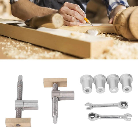 19mm Woodworking Desktop Clip Bench Dog Clamp Pro Grade Stainless Steel Brass Alloy showing components