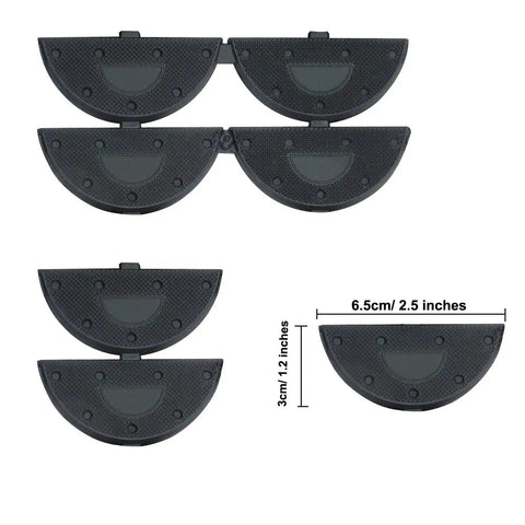 24 Pairs Shoe Heel Taps Replacement Kit With Nails, Includes 3 Sizes Of Heel Plates For Boots And Shoes, shown in black