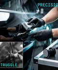 Round Sandpaper Set With 2000 Grit For Auto Spot Repair Handheld Sander Block Kit For Car Paint Denibbing And Sheet Metal Finishing Portable Round Sanding Kit For Small Area Work, black handheld block on car panel