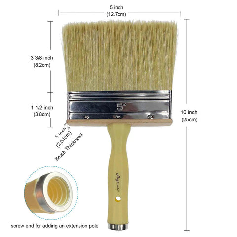 Deck Stain And Paint Brush 5 Inch Wide For Quick Decking And Surface Prep No Mess For Fence Walls And Furniture Threaded Handle