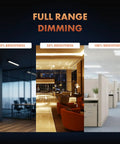 Modern White 3-Way Single Pole 0-10V Dimmer Switch For Led Drivers And Fluorescent Ballasts showing full range dimming capabilities.