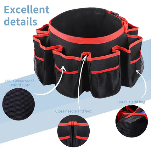 5 Gallon Bucket Tool Organizer And Wash Caddy With 16 Pockets, Drainage Mesh And Large Capacity Storage details