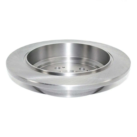 Side view of Rear Solid Brake Rotor With Forged Flange, Induction Hardened Raceways, And Multi Lip Seals For Water Debris Protection.