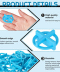 Blue cross-shaped tile spacers, 1/8 in (3 mm), 500 pcs, reusable plastic leveling clips