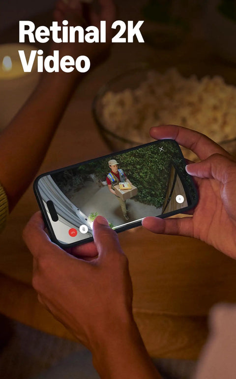 Viewing footage on a phone from Outdoor Battery Security Camera 2K Wide View With Ring Vision For Home Or Small Business.
