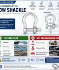 20 Pack One Quarter Inch Stainless Steel Screw Pin Shackles Set Beefy Bow Clevis Anchors For Chain Rope Tie Downs And Trailer Use Heavy Duty 1000 Kg Working Load Limit And 3800 Kg Breaking Load 304 Stainless Steel, small bow shackle with dimensions