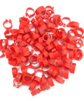 8mm Plastic Pigeon Leg Bands With Numbered IDs 001-100 Red Durable Bird Rings for Poultry Management and Breeding