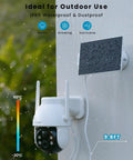 Wireless Outdoor Security Camera System With Solar Powered Battery 2K HD WiFi Surveillance Cam with solar panel installation