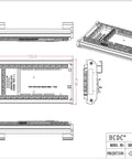 Engineering schematic of DIN Rail Mount Pinout Breakout Terminal Block Module for Arduino Mega 2560 R3 and Due, industrial wiring hub