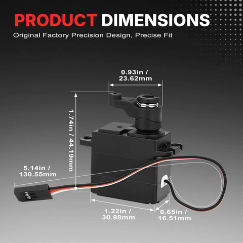 Dimensions of Gears Digital RC Servo Replacement with high strength metal and plastic construction for smooth steering.