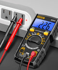 All In One DIY Friendly Digital Multimeter Tester With Ohm Volt And Amp Measurements testing household outlet black