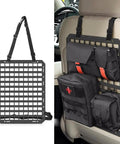 Heavy Duty Molle Panel For Car Seat Back Organizer Storage Rack Compatible With Tesla Cybertruck Accessories, 43x33 cm, solid ABS polymer.