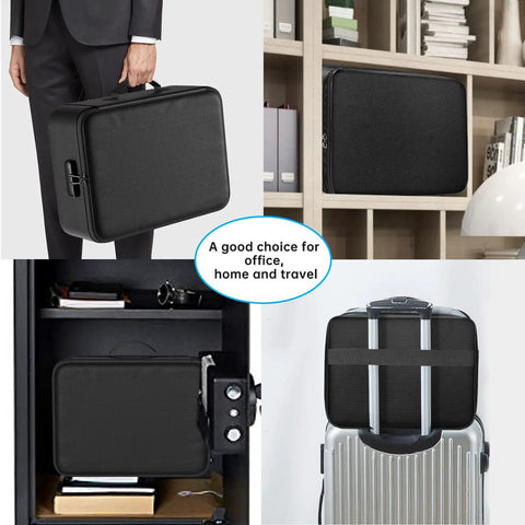 Fireproof Lockable Document Organizer Bag With Five Layer Fireproof And Waterproof Protection for home, office, travel use