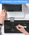 Glass Desktop Whiteboard With Storage And Keyboard Tray Go To Desk Accessory For Home Office And School Setup black surface