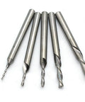 Knockout Carbide Downcut Router Bit Set Five Piece Woodworking Milling Tool For Slick Grooves Clean Edge Mortises And Slots With Durable One Eighth Shank Cutters, five precision carbide router bits.