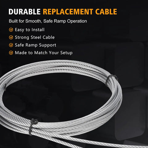 Durable steel cable for Ramp Door Spring Kit With Winding Bars For 6 Foot Wide Cargo Trailers, 60 Lb Torsion Spring Replacement