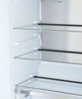 Twenty Eight Inch Built In Convertible Refrigerator And Freezer 13 Cu Ft White Kitchen Essentials showing glass shelves inside.