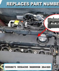 Valve Cover Kit With Gaskets Bolts And Oil Filler Cap For Chevy Cruze Sonic Trax Aveo Saturn Astra Pontiac G3 1.6L 1.8L Replacement Part Numbers 55558673 55564395 264920 shown installed on an engine