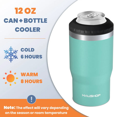 4 In 1 Insulated Stainless Steel Can Insulator That Fits Standard And Slim 12 Oz Cans And Beer Bottles Doubles As A 12 Oz Insulated Tumbler For Outdoor Adventures featuring Lake Blue design