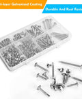 145 Pieces Self Tapping Screws For Metal Kit In 410 Stainless Steel Rust Resistant Six Sizes storage box
