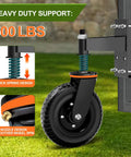 Heavy Duty 6 Inch Gate Wheels For Metal Tube And Wooden Fences, 500 Lb Capacity Per Wheel, 360 Degree Rotation, Spring Loaded Garden Caster
