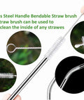 Long Reach Straw Cleaner Brush Set With 12 Inch Length And 12mm Diameter Nylon Bristles Stainless Steel Handle For 40 Oz 30 Oz 20 Oz Mugs Extr