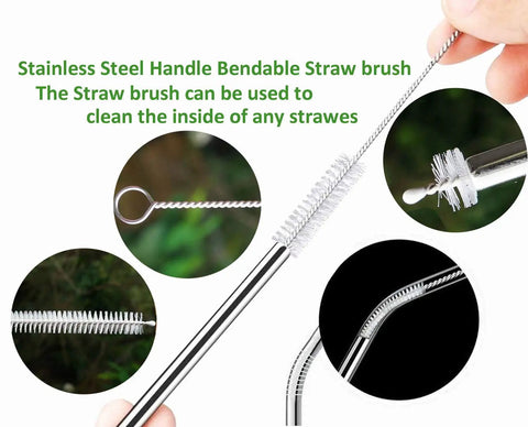 Long Reach Straw Cleaner Brush Set With 12 Inch Length And 12mm Diameter Nylon Bristles Stainless Steel Handle For 40 Oz 30 Oz 20 Oz Mugs Extr