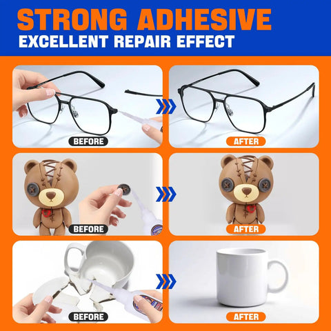 Clear Fast-Drying Waterproof Adhesive For Plastic Metal Wood Rubber Ceramic Leather Rhinestones Jewelry Making DIY Crafts Office Repairs 30 g Heavy-Duty Bond That Sticks On Any Surface used for glasses, toy, cup repair