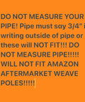 Warning text about fitting for DIY Weave Pole Guide Wires For Homemade PVC Poles 12 Pole Circuit Ready Ten Nonrigid Clips.
