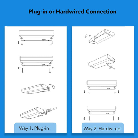 Under Cabinet Lighting You Can Hard Wire Or Plug In, Dimmable RGB Color Changing LED Fixture With Remote, Alexa And Google Enabled