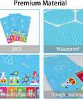 Set Of 3 Lit Science Tablecloths For Kids Party Lab Theme Decorations With Colorful Test Tubes Microscope And Molecule Graphics 108 By 51 Inch Table Covers showcasing premium waterproof material and vibrant patterns in pack of 3.