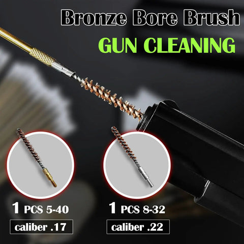 Must Have All In One Airgun Cleaning Kit For 177 And 22 Calibers Rifle And Pistol Bore Brush Set with Detachable Brass Rod