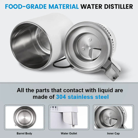 Image of No Fuss Everyday Home Water Distiller 1 Gallon Maker 750W Power 4L Capacity with 304 stainless steel parts