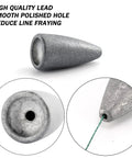 Bullet Fishing Sinkers 30 Pack Lead Weights For Worms And Bass Lures Smooth Polished Surface For Faster Sinking Ideal For Freshwater
