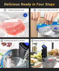 WiFi Sous Vide Cooker ISV100W With 1000W Immersion Circulator App Control Calibration Function 14 Free Preset Recipes Fast Heat Timer steps
