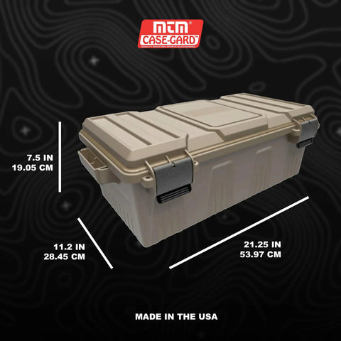 ACDC30 Divided Ammo Crate Utility Box For Outdoor Gear And Tool Storage Water Resistant Stackable USA Made Dark Earth