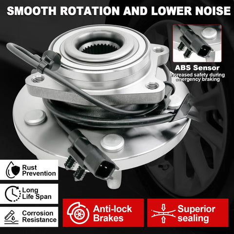 Dual Wheel Bearing Hub Assembly Set Fits Journey 2009 To 2018 And ProMaster 1500 2500 3500 2014 5 Lug With ABS
