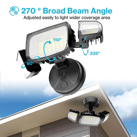 Rock Solid 80W Outdoor Flood Lights Kickin Out 8000 Lumen Brightness With Straight Up Switch Control IP65 Waterproof Wired Led Security Fixtures For Yard Driveway Black