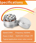 Zone Valve Motor Replacement 802360JA For Honeywell V8043 V8044 Solenoid 24V 50 60Hz 5W with specifications displayed