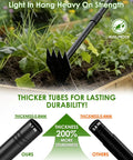 Two In One Weed Puller And Garden Hoe With A 60 Inch Long Handle Heavy Duty Stainless Steel Triangle Hoe in garden use
