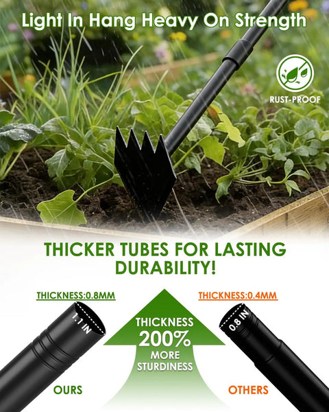 Two In One Weed Puller And Garden Hoe With A 60 Inch Long Handle Heavy Duty Stainless Steel Triangle Hoe in garden use