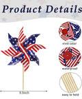 All American 12 Pack Patriotic Pinwheels For Yard And Garden Fourth Of July Outdoor Decorations American Flag Wind Spinners