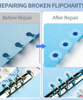 Comparison of binder page with and without Clear Hole Reinforcement Stickers Pack 1000 Count 4 Boxes Of 250 Easy Peel Self Adhesive 0.6 Inch Reinforcements.