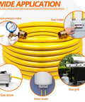 100 Feet Half Inch Flexible Gas Line CSST Corrugated Stainless Steel Tubing Kit for Natural Gas and Propane Grill Line