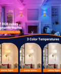 Zero Plug Drama Wireless Wall Sconce Set Of Two With Chill Remote And Dimmable Touch Cordless Lamp Fixtures Loaded With Soft Fabric Linen Shades display warm and cool lighting settings