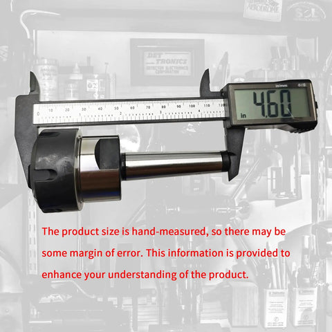 MT2 ER32 Collet Chuck Kit with MT2 Shank and M10 Thread measuring 4.60 inches with caliper, includes ER32 Spanner