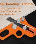 Rugged Handheld Edge Banding Trimmer With Ten Sharp Blades Hassle Free Veneer Cutter showing precision blades on smooth wood surface.