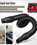 Black flexible hose for cordless vacuum with image of vacuum cleaner. Internal Storage Vacuum Hose For 18V And 28V Cordless Wet Dry Vacuums Replacement Hose 14 37 0105 Compatible With 0880 20 0780 20 0970 20 Models Flexible Durable Hose For Strong Suction And Easy Cleaning.